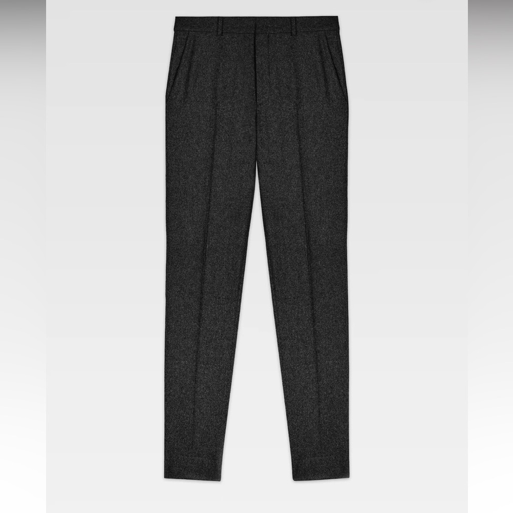 Harmony Paris Peter Anthracite Wool Flannel Trouser Pants Mens Size 48